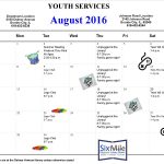 August Youth Services Calendar